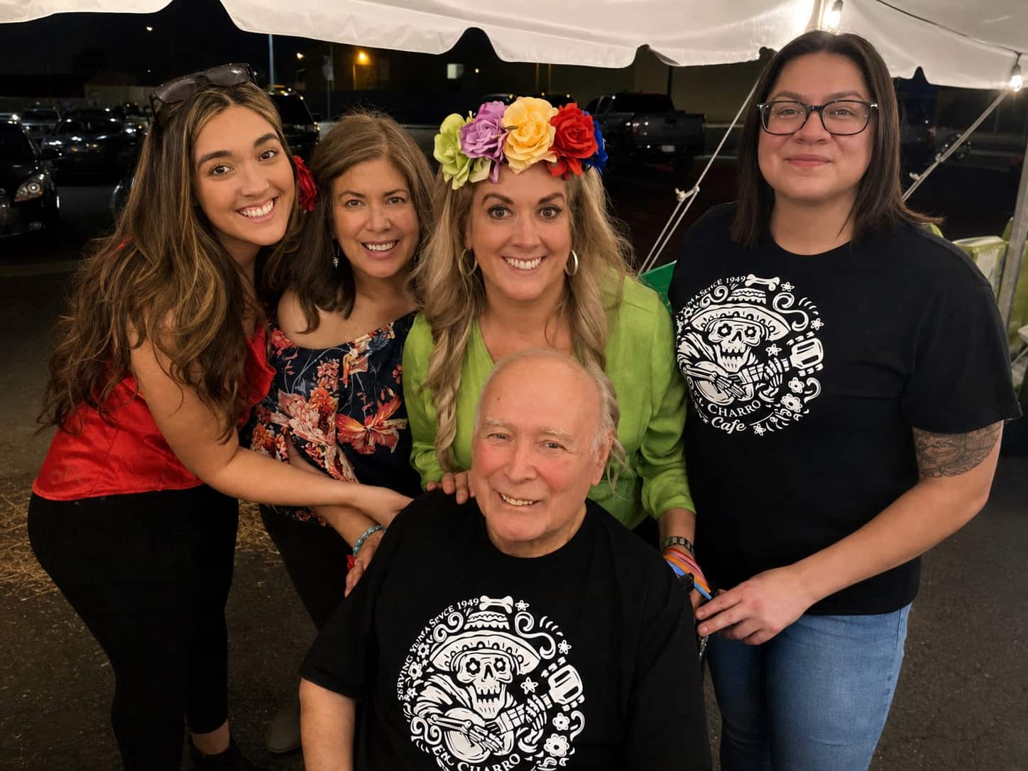 The El Charro family celebrating Dia de los Muertos